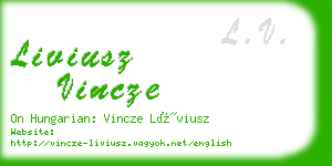 liviusz vincze business card